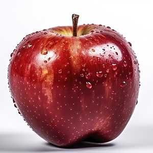 Red apple isolated on white background. Fresh raw organic fruit, generate ai